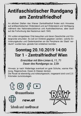 Antifaschistischer Rundgang am Zentralfriedhof Infos